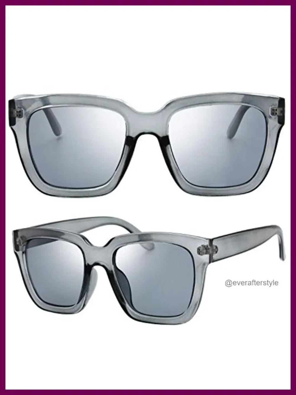 Retro Oversized Square Sunglasses, UV400 Protection, Lightweight